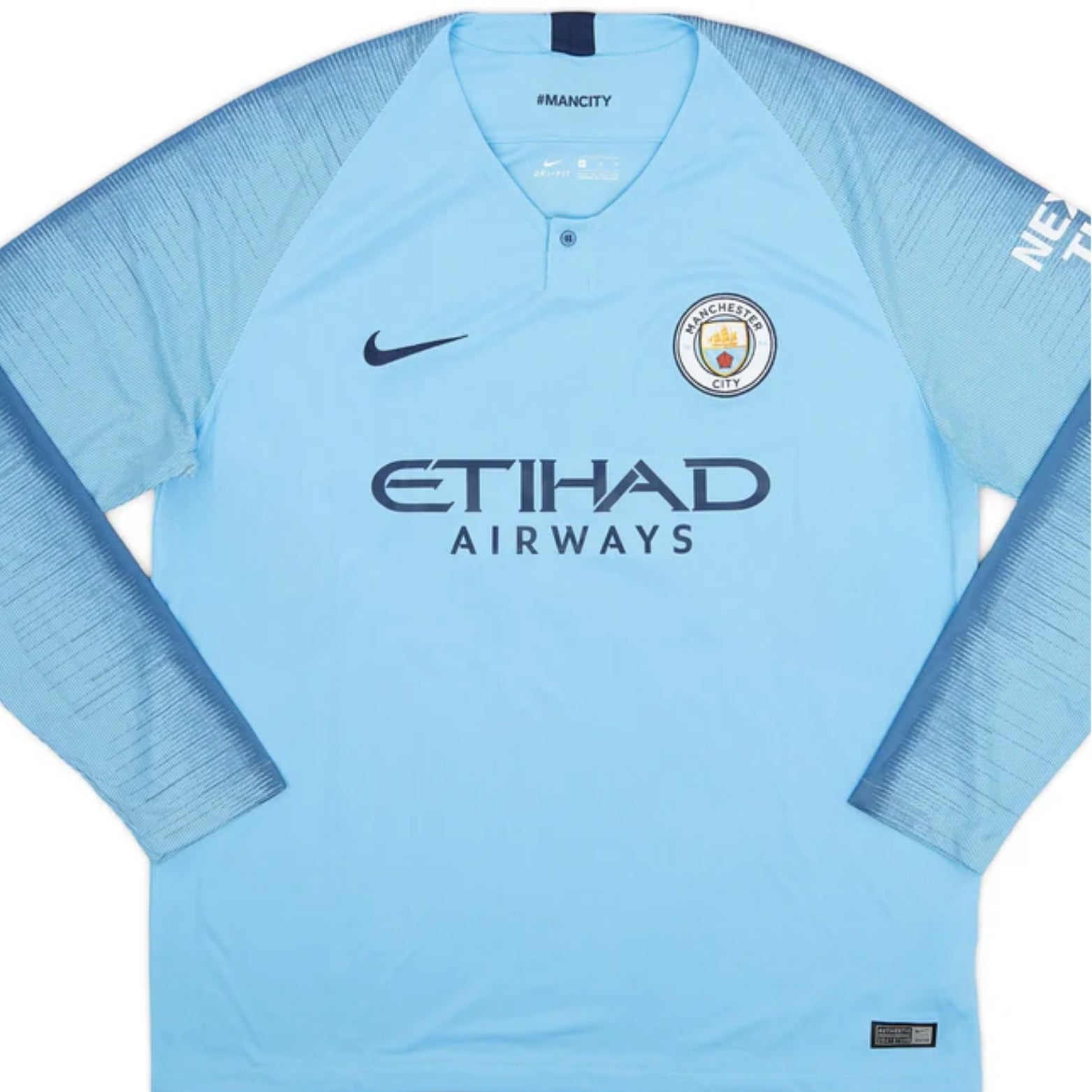 Manchester City Domicile 18/19 - Manches Longues - Détail