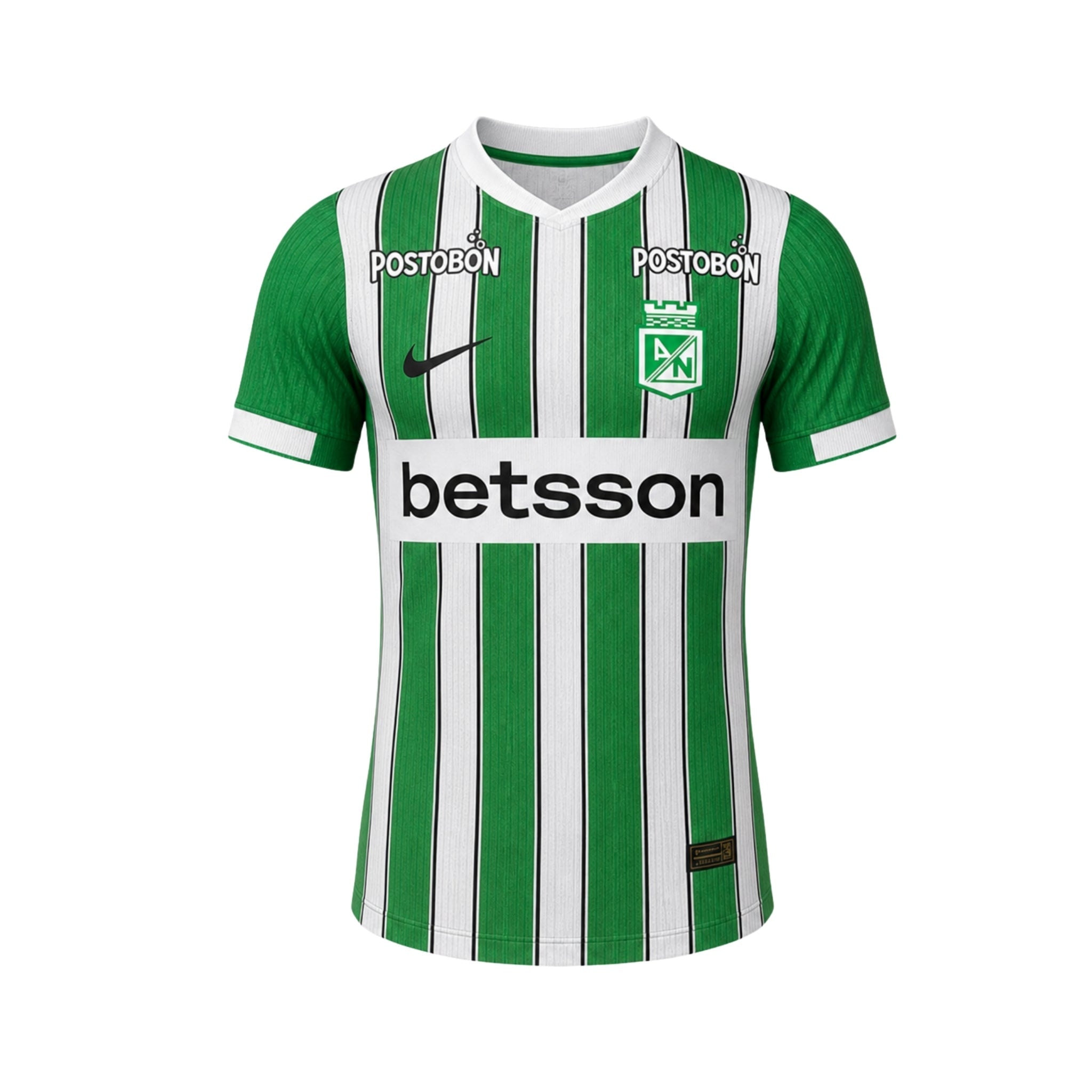 Atlético Nacional Domicile 25/26 - Version Joueur - Vert et Blanc Betsson