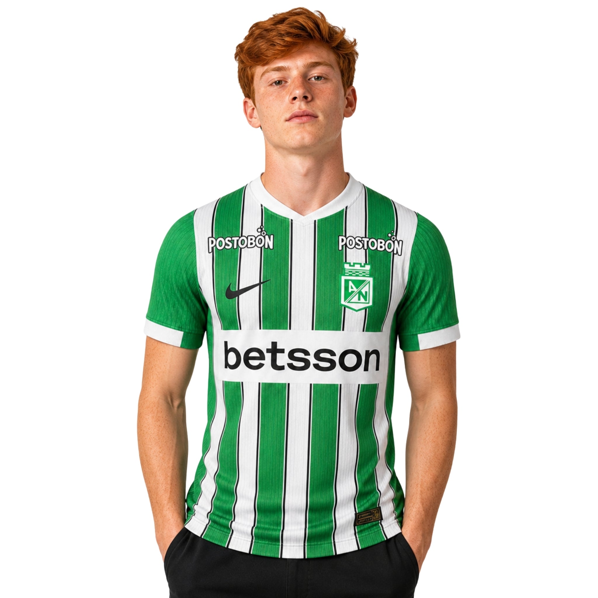 Atlético Nacional Domicile 25/26 - Version Joueur - Vert et Blanc Betsson