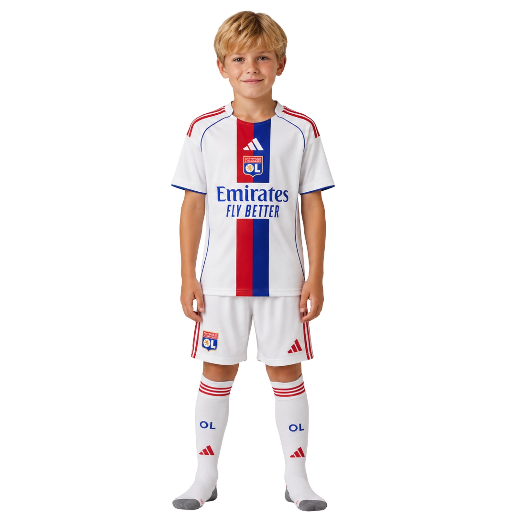 Olympique Lyonnais - Kit Domicile 25/26, porté de face