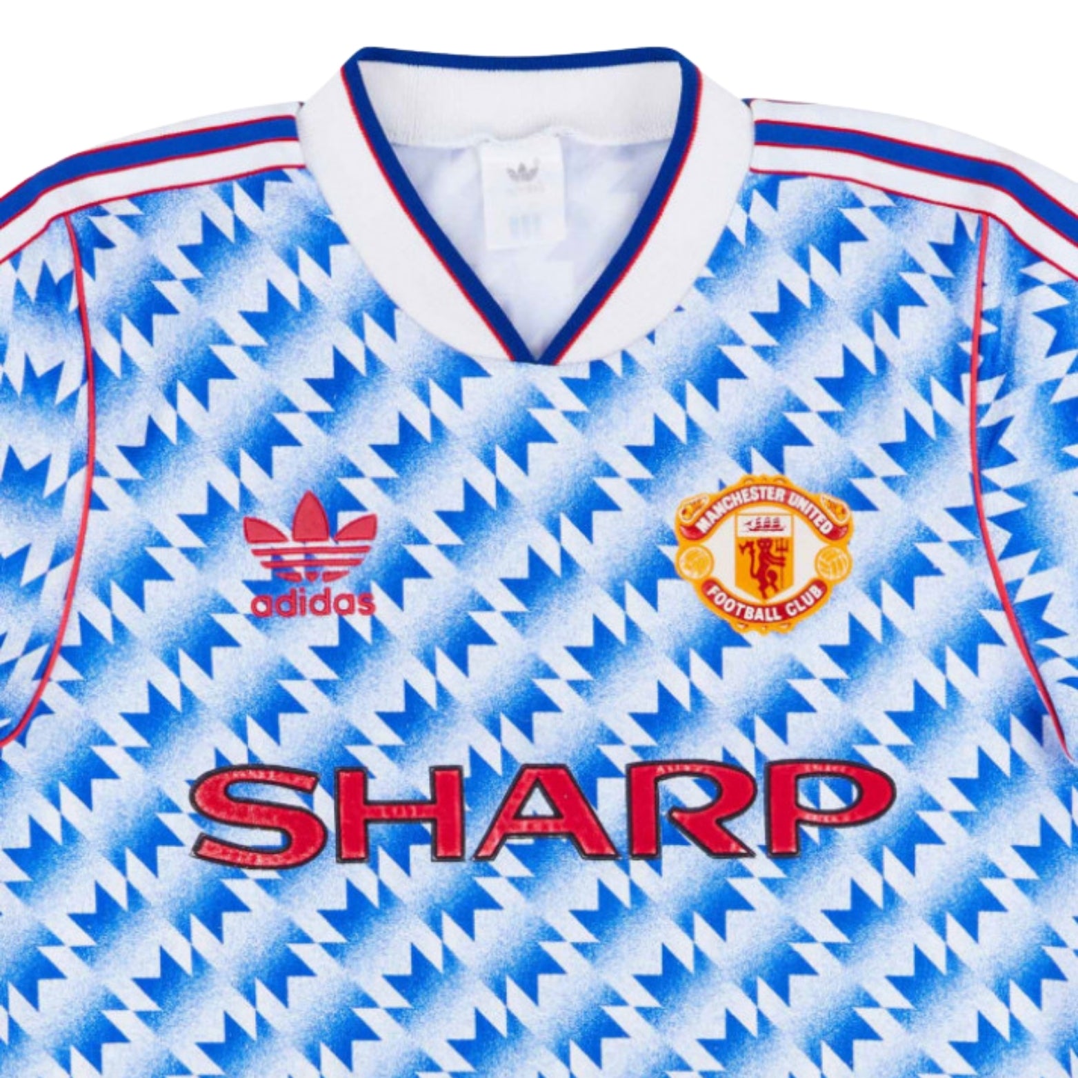 Manchester United Extérieur 91/92 - Vue rapprochée