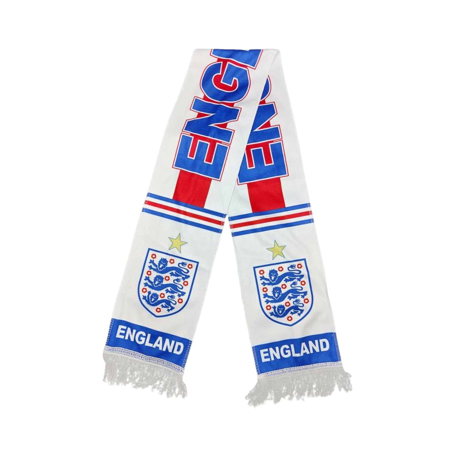 Écharpe De Supporter Satinée BRUBAKER - Angleterre Rouge/Blanc - 130x14 Cm