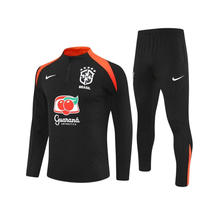 Brazil 25/26 - Tracksuit - 1/2 Zip - Player Version - Black and Orange