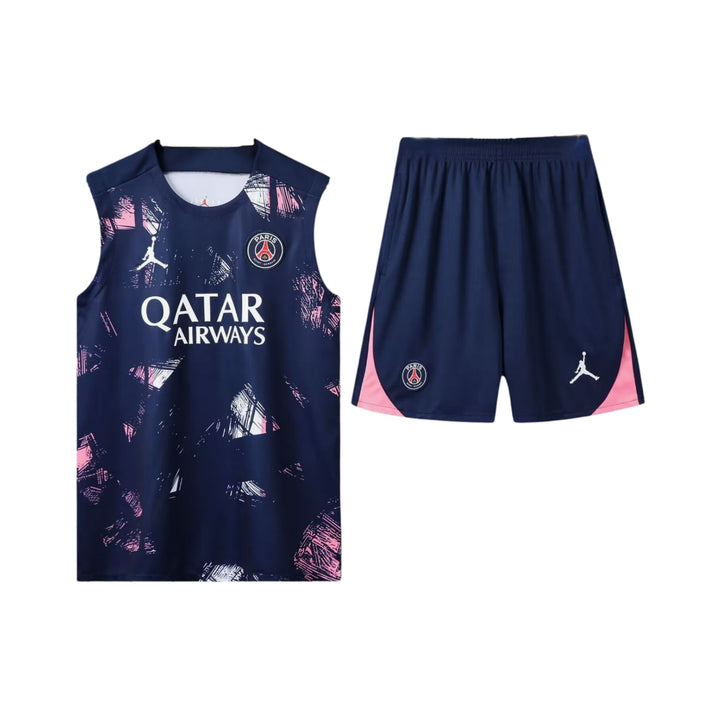 PSG 25/26 - Équipement de Entraînement - Manches Cava - Bleu Marine et Rose
