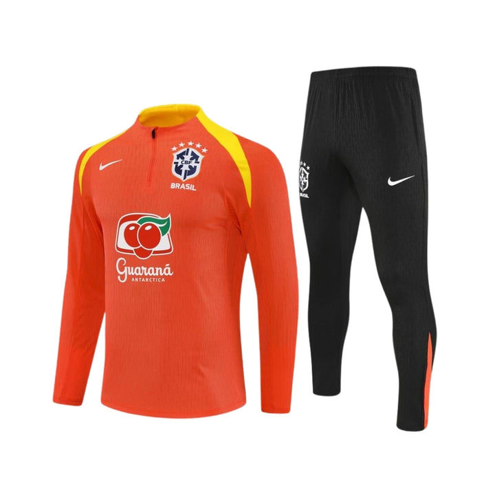 Brazil 25/26 - Tracksuit - 1/2 Zip - Player Version - Orange and Black