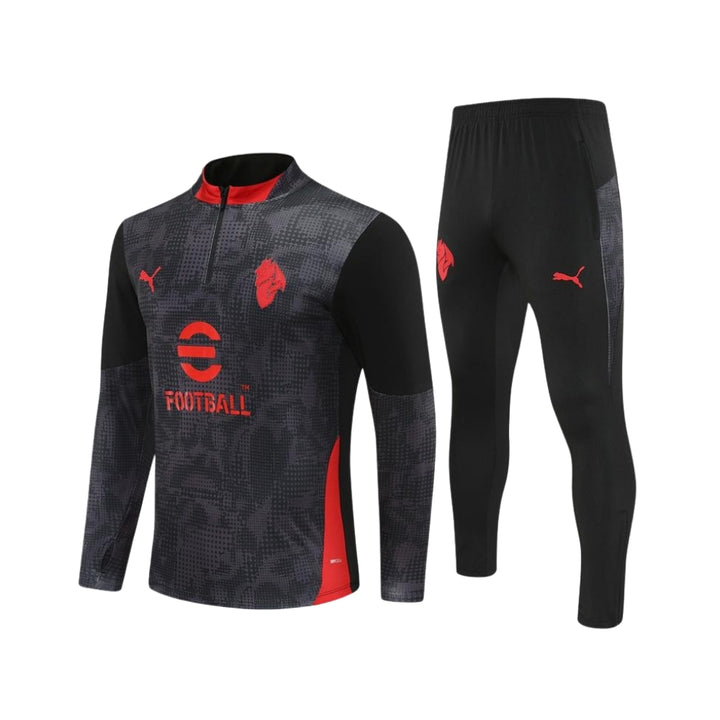 AC Milan 25/26 - Survêtement - 1/2 Zip - Noir et Gris