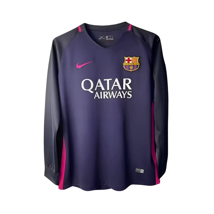 Barcelona Away 16/17 - Long Sleeve - Dark Purple Qatar Airways