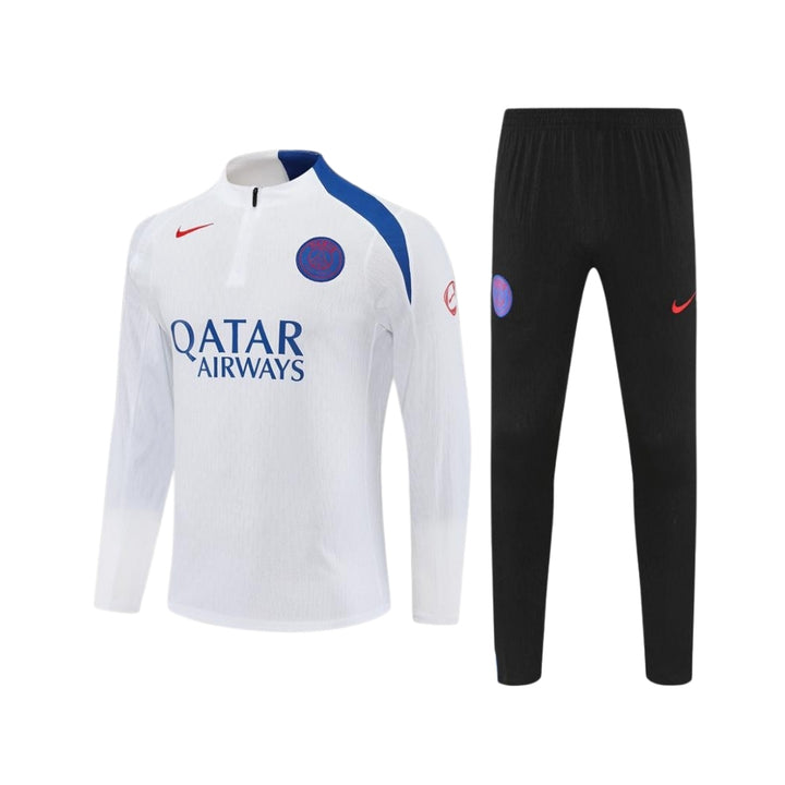 PSG 25/26 - Survêtement - 1/2 Zip - Version Joueur - Blanc et Noir