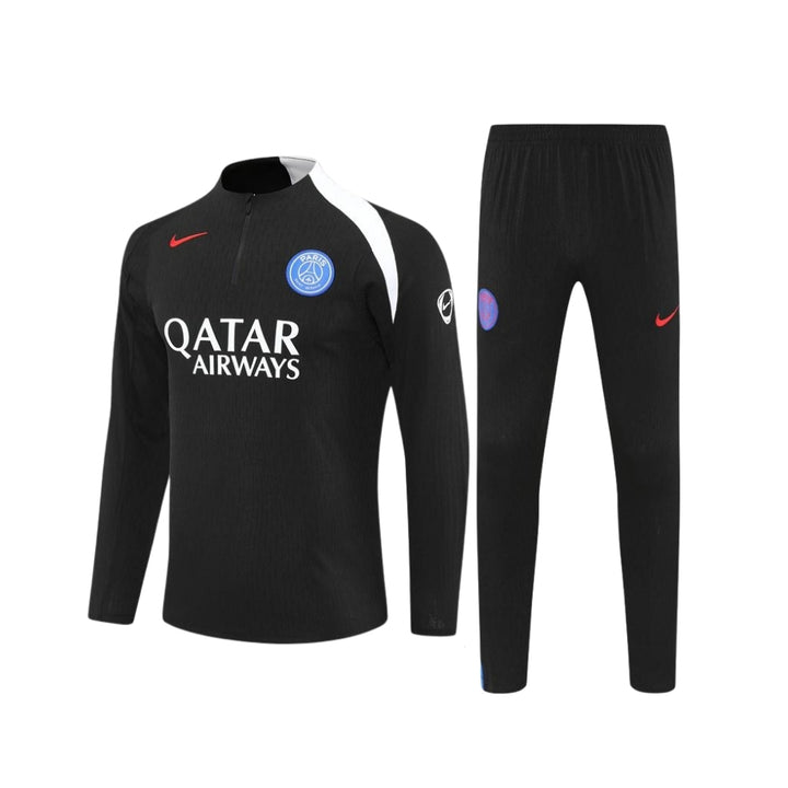 PSG 25/26 - Survêtement - 1/2 Zip - Version Joueur - Noir et Blanc