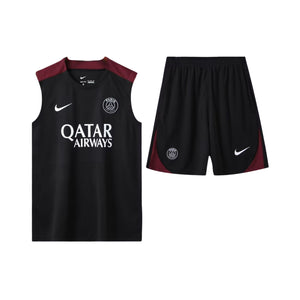 PSG 25/26 - Équipement de Entraînement - Manches Cava - Noir et Bordeaux