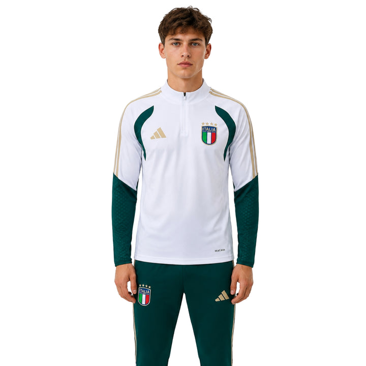 Italie 26/27 - Survêtement - 1/2 Zip - Blanc et Vert Foncé