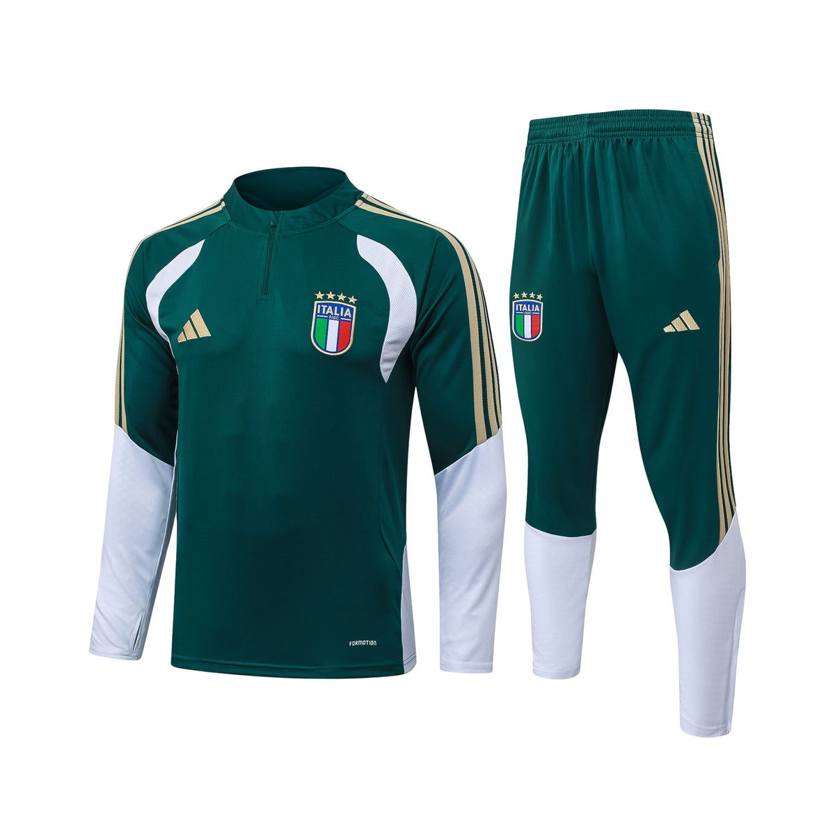 Italie 26/27 - Survêtement - 1/2 Zip - Vert Foncé et Blanc