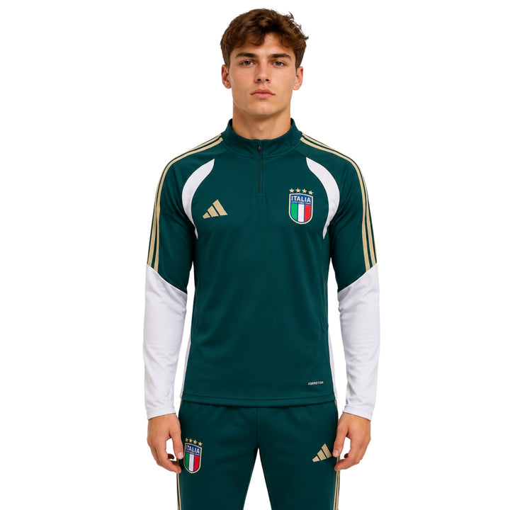 Italie 26/27 - Survêtement - 1/2 Zip - Vert Foncé et Blanc
