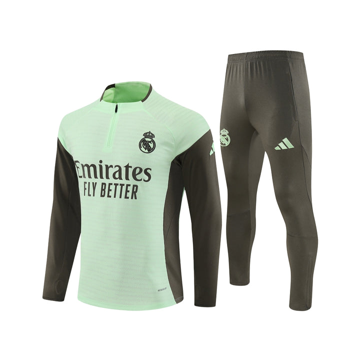 Real Madrid 25/26 - Tracksuit - 1/2 Zip - Player Version - Mint Green and Khaki
