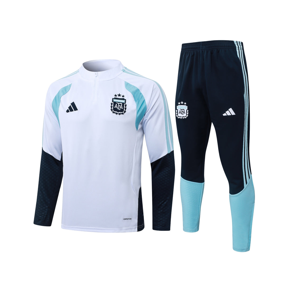 Argentine 26/27 - Survêtement - 1/2 Zip - Blanc et Bleu Clair