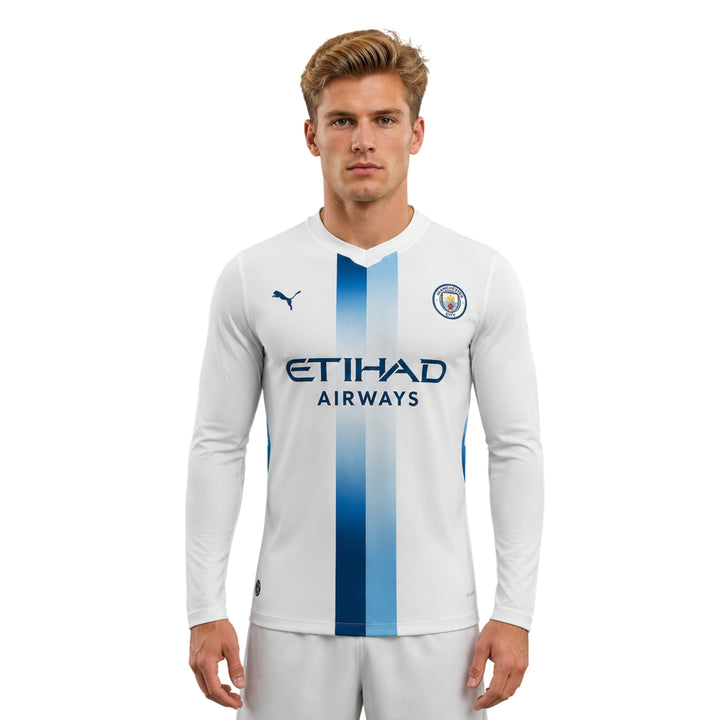 Manchester City Extérieur 26/27 - Manches Longues - Version Joueur - Blanc