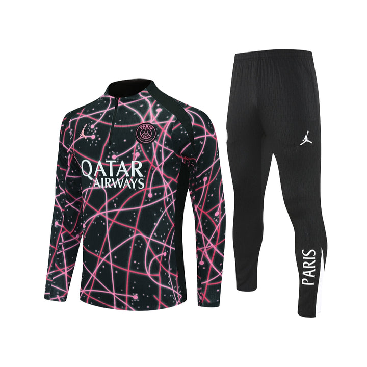 PSG 25/26 - Survêtement - 1/2 Zip - Noir et Rose
