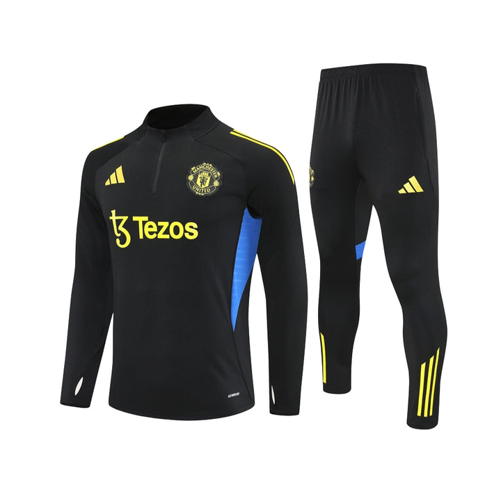 Manchester United 25/26 - Survêtement - 1/2 Zip - Noir et Jaune