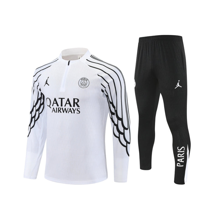 PSG 25/26 - Survêtement - 1/2 Zip - Blanc et Noir