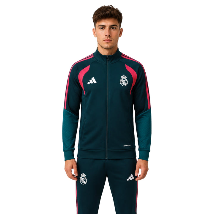 Real Madrid 26/27 - Survêtement - Zip Complet - Bleu Marine et Rose