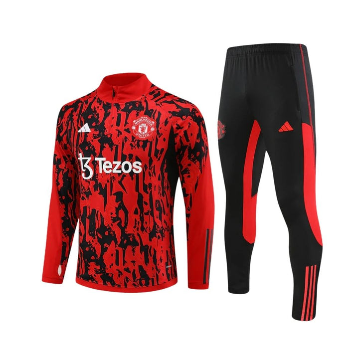 Manchester United - Survêtement - 1/2 Zip - Rouge et Noir Tezos