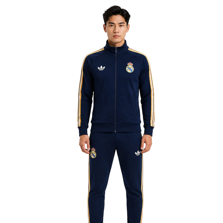 Real Madrid 26/27 - Survêtement - Zip Complet - Bleu Marine et Jaune