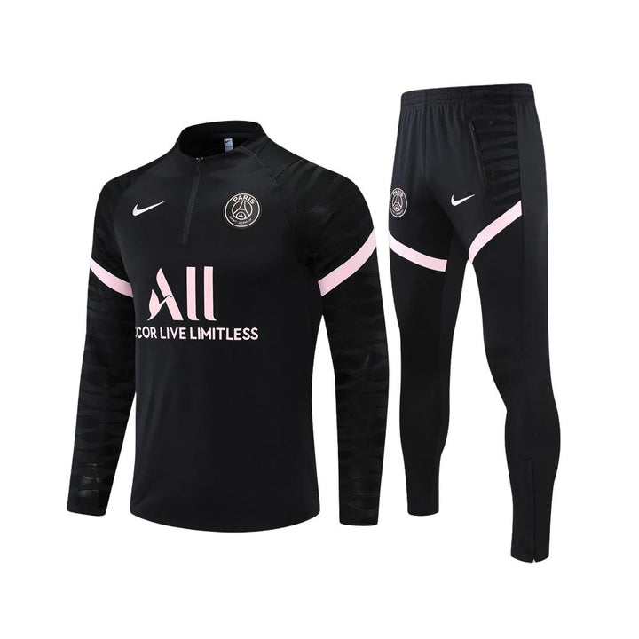 PSG - Survêtement - 1/2 Zip - Noir et Rose ALL 3
