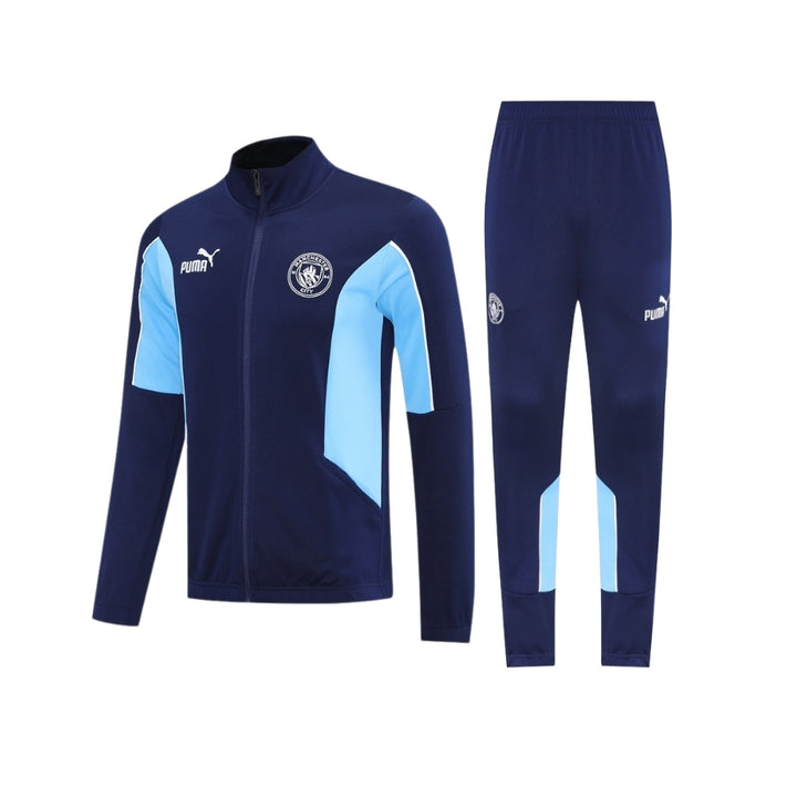 Manchester City 25/26 - Survêtement - 1/2 Zip - Bleu Marine et Bleu Clair