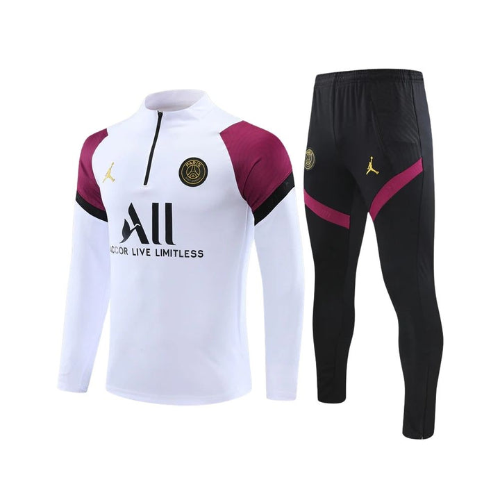 PSG - Survêtement - 1/2 Zip - Blanc et Noir ALL