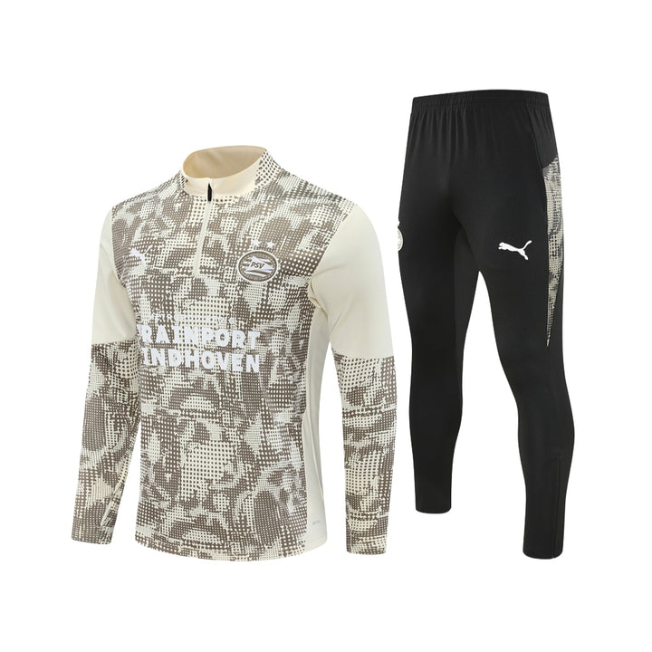 PSV Eindhoven 25/26 - Survêtement - 1/2 Zip - Beige et Noir
