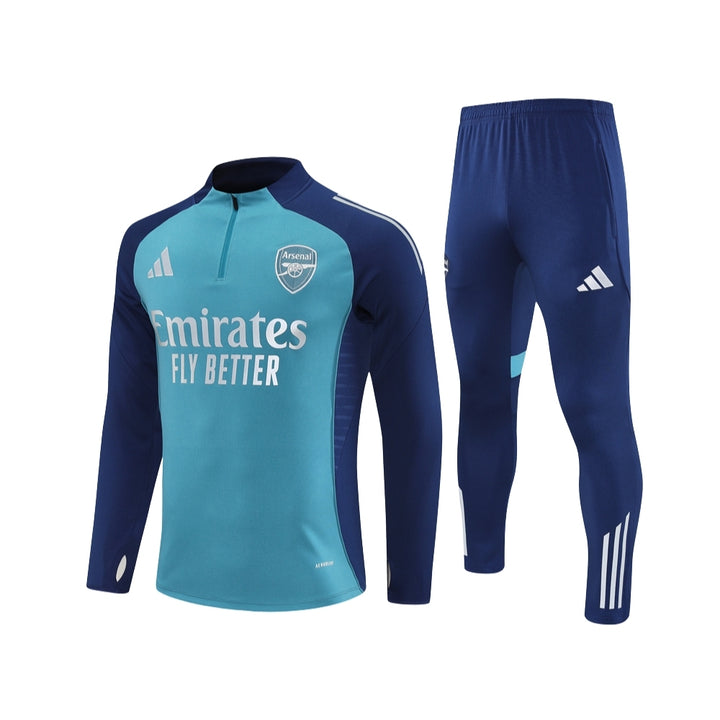 Arsenal 25/26 - Survêtement - 1/2 Zip - Bleu Clair et Bleu Marine