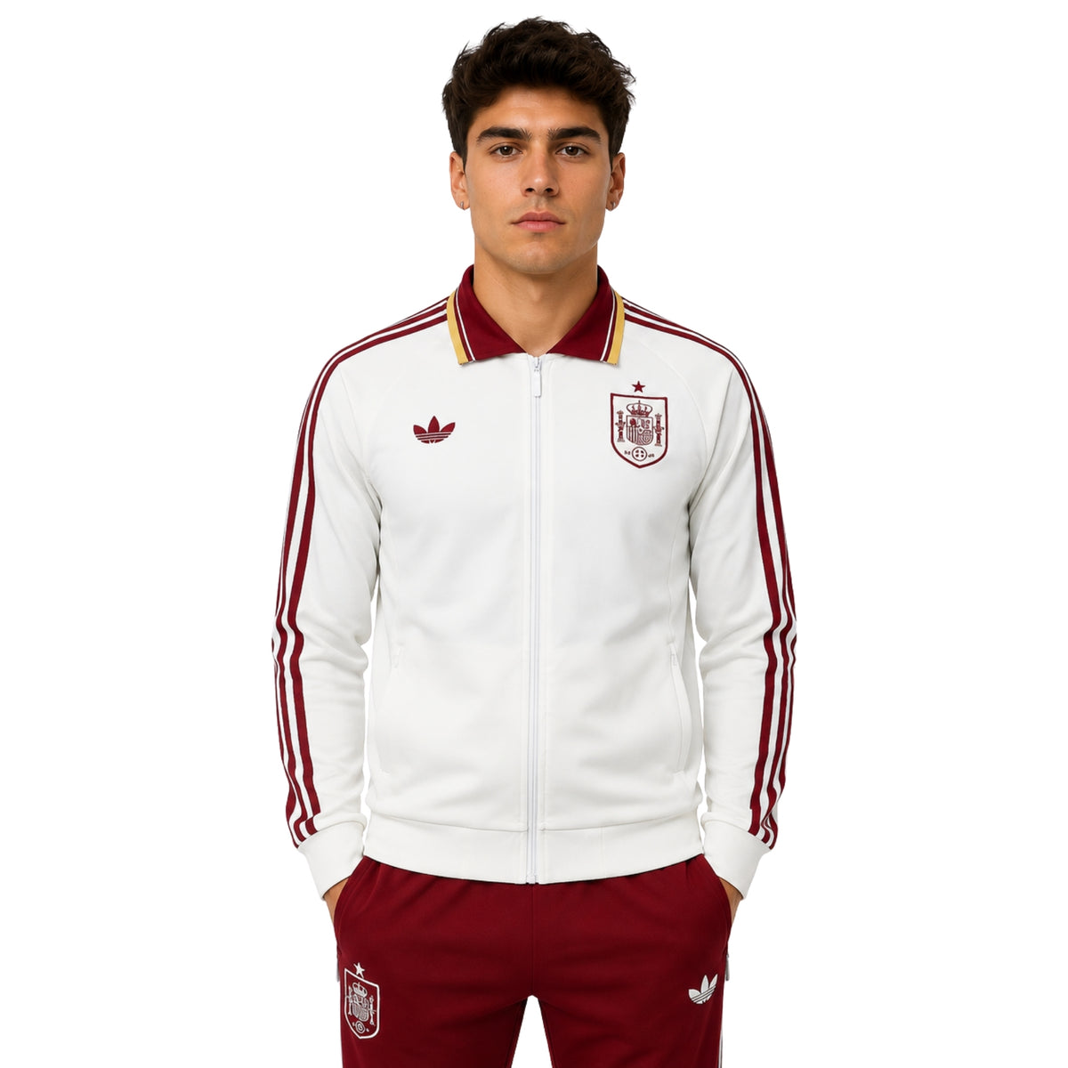 Espagne 26/27 - Survêtement - Zip Complet - Blanc et Bordeaux