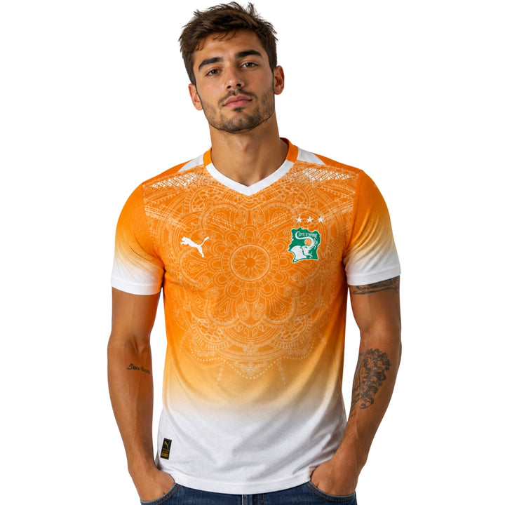 Costa do Marfim Édition Spéciale 26/27 - Coupe du Monde 2026 - Version Joueur - Orange et Blanc