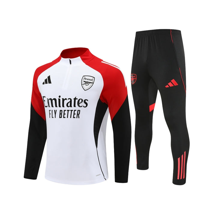 Arsenal 25/26 - Survêtement - 1/2 Zip - Blanc, Noir et Rouge