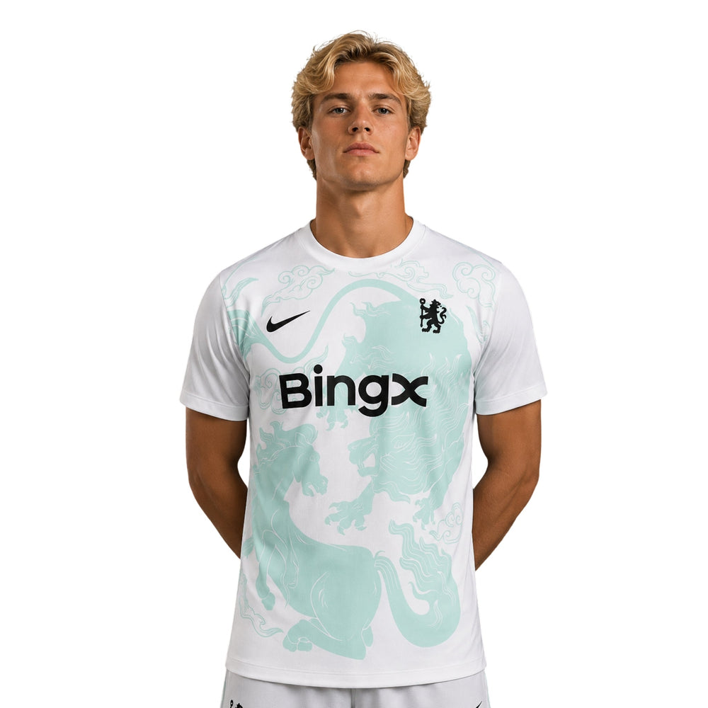 Chelsea Avant-Match 25/26 - Blanc et Vert Menthe