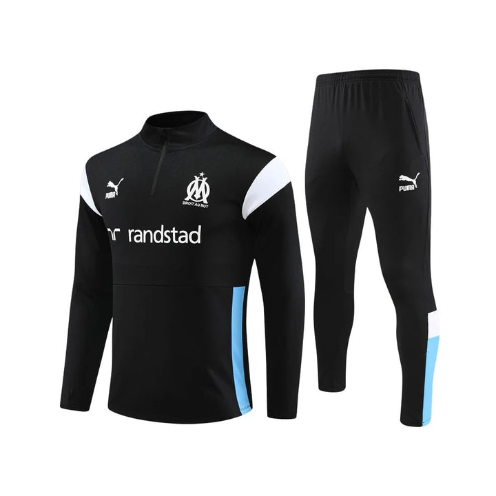 Olympique de Marseille - Tracksuit 1/2 Zip - Black and White