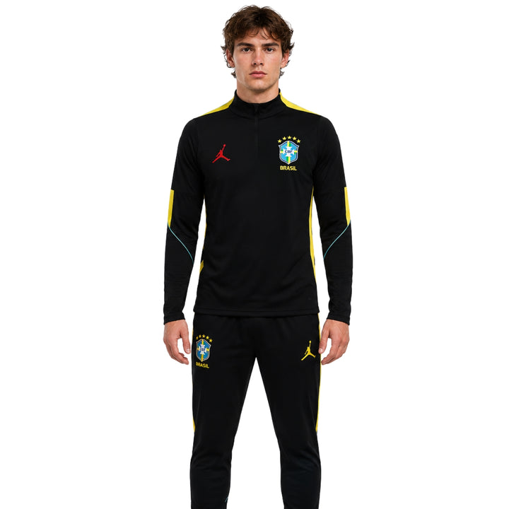 Brésil 26/27 - Survêtement - 1/2 Zip - Noir et Jaune