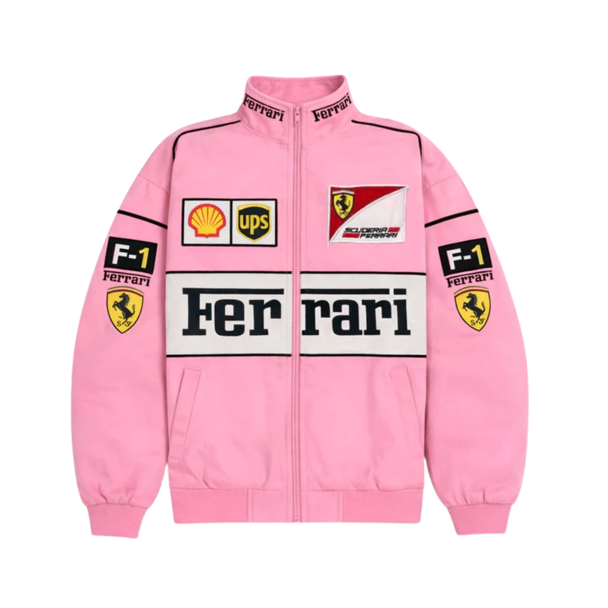 Veste Retro Ferrari Scuderia F1 - Rose et Blanc