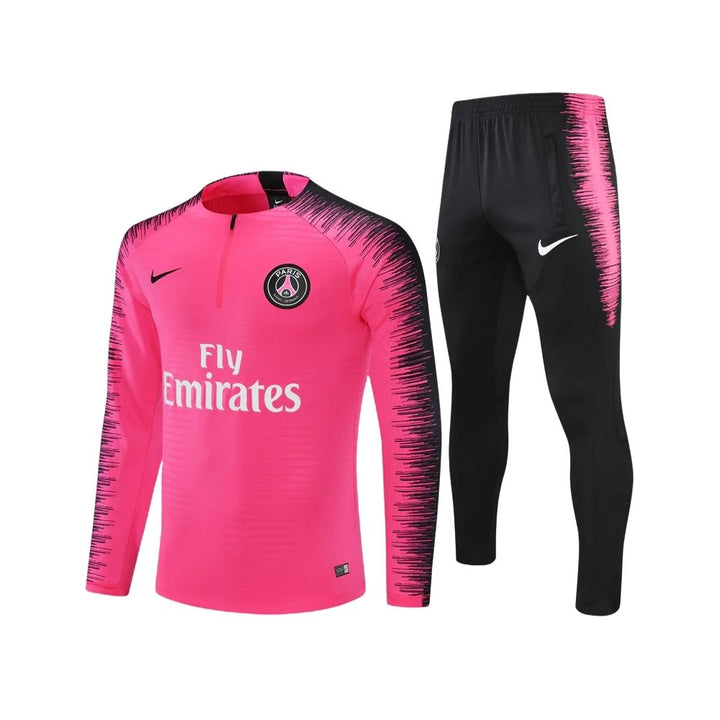 PSG - Survêtement - 1/2 Zip - Rose et Noir Fly Emirates