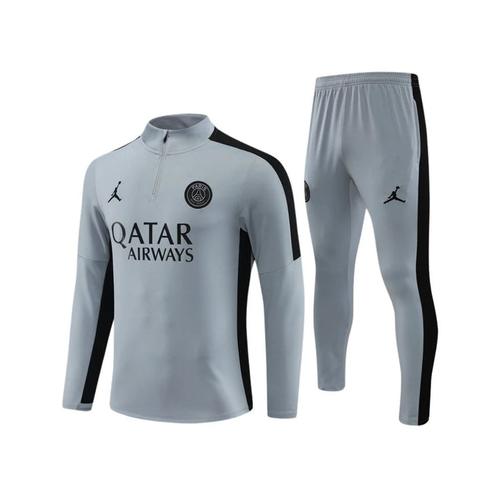 PSG - Survêtement - 1/2 Zip - Gris Clair et Noir