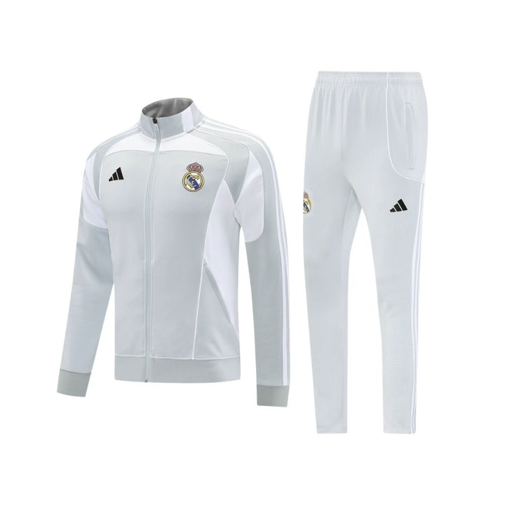 Real Madrid 25/26 - Tracksuit - Full Zip - White and Grey