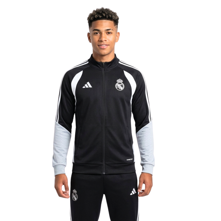 Real Madrid 26/27 - Survêtement - Zip Complet - Noir et Gris Clair