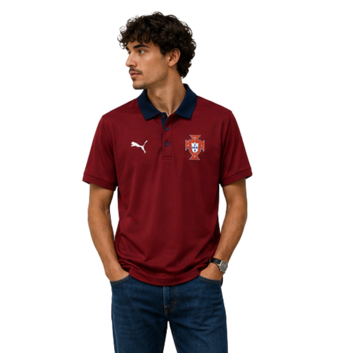 Portugal Polo 26/27 - Coupe du Monde 2026 - Bordeaux et Bleu Marine