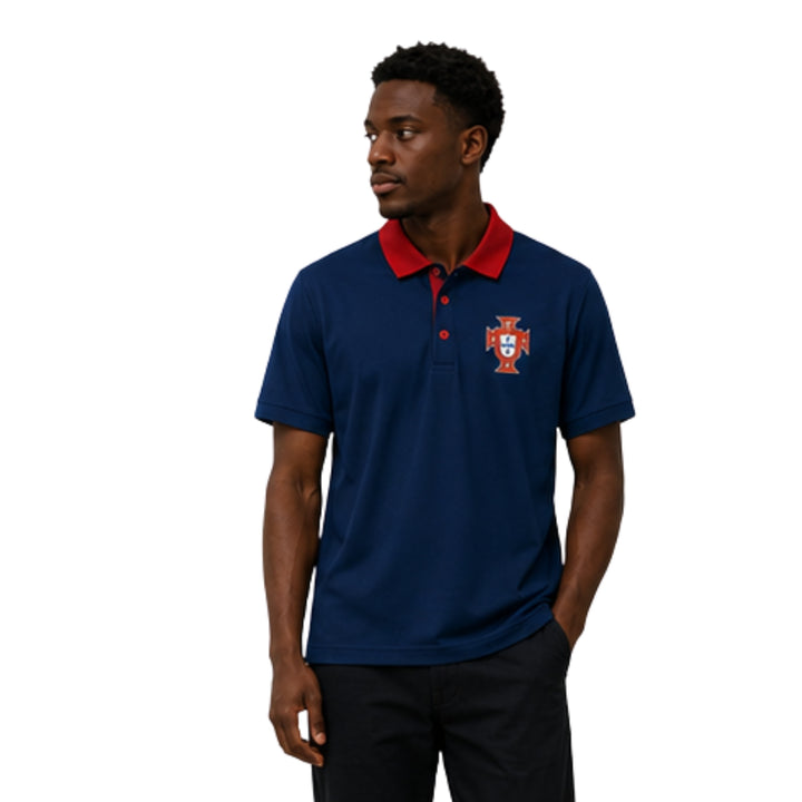 Portugal Polo 26/27 - Coupe du Monde 2026 - Bleu Marine et Rouge