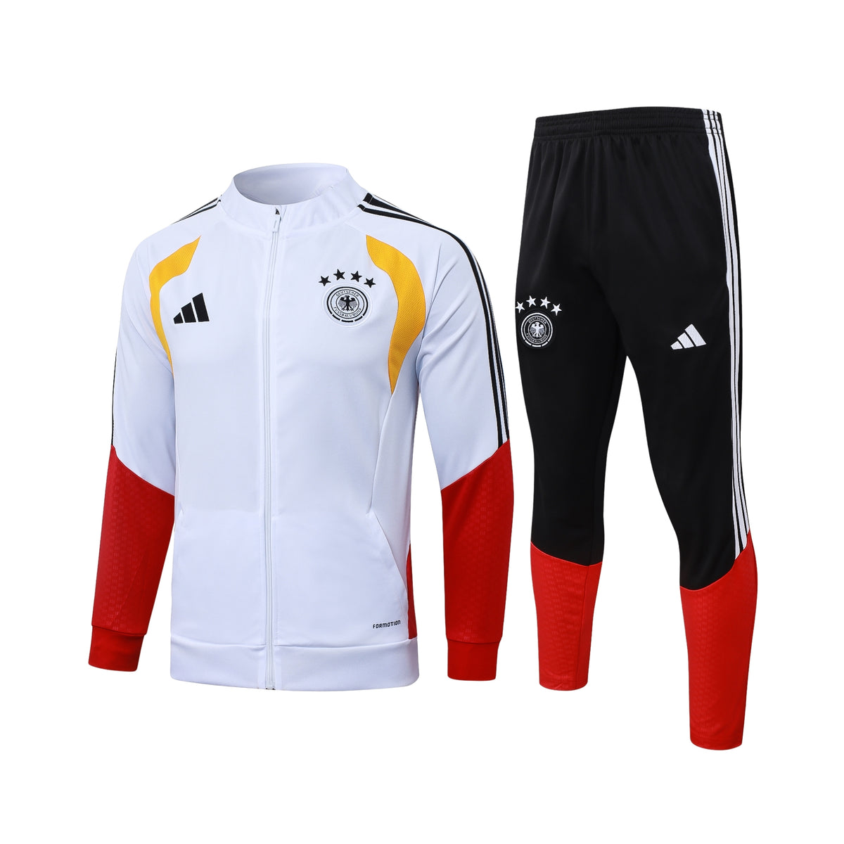 Allemagne 26/27 - Survêtement - Zip Complet - Blanc, Rouge et Jaune
