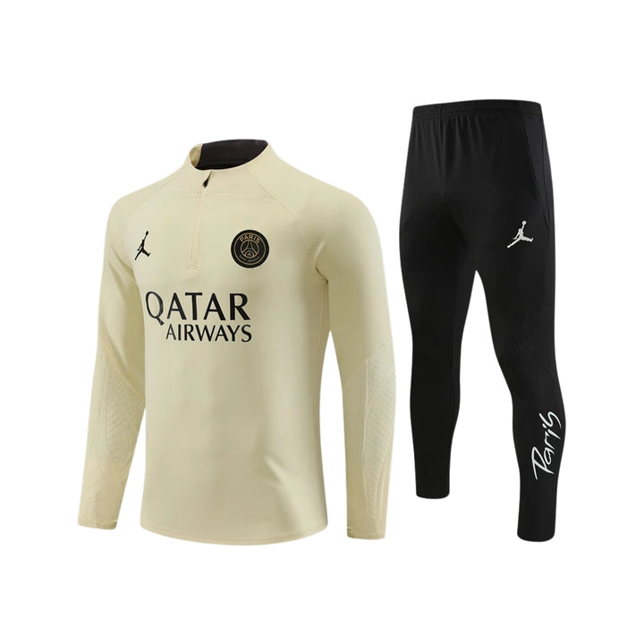 PSG - Survêtement - 1/2 Zip - Beige et Noir
