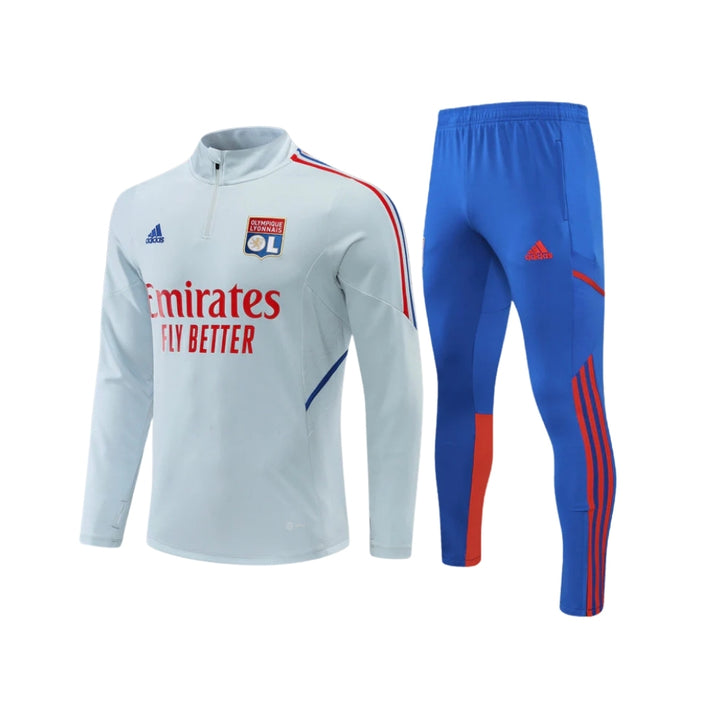 Olympique Lyonnais - Survêtement 1/2 Zip - Blanc Cassé