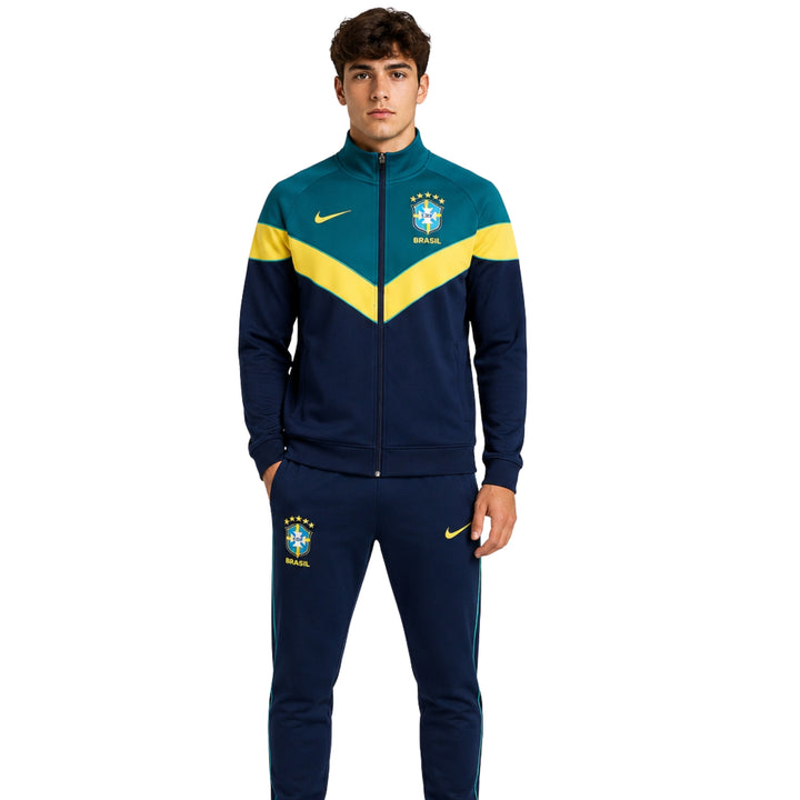 Brésil 26/27 - Survêtement - Zip Complet - Bleu Marine et Jaune