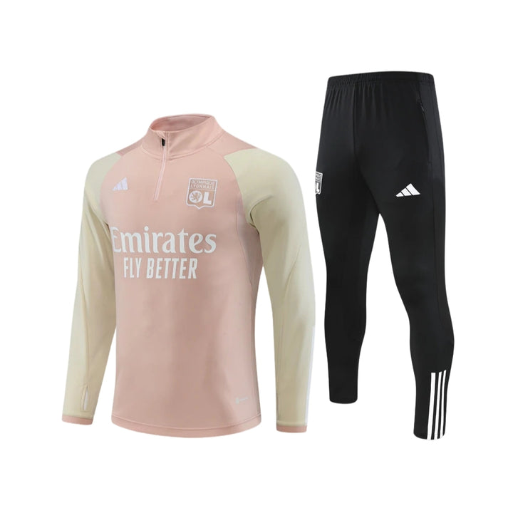 Olympique Lyonnais - Survêtement 1/2 Zip - Rose et Noir