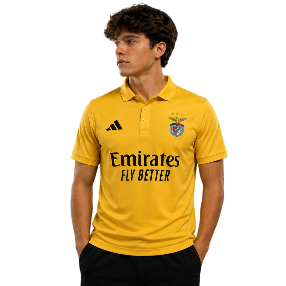 Benfica Polo 25/26 - Jaune Emirates Fly Better